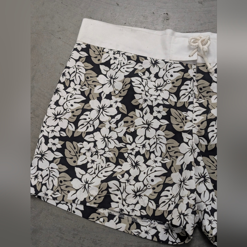 *Parke and Ronen Floral Print Swim Shorts, Size 36
